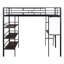 Lit mezzanine moderne en métal pleine grandeur avec 3 tablettes et bureau - Tableau blanc à cadre noir pour plus de confort et d'espace d'étude créatif-1176552454-1176552456