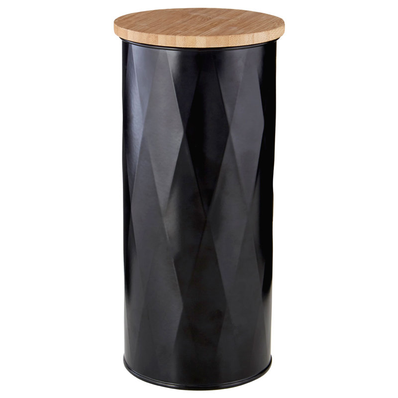 Metal Jar, 26cm H x 12cm W x 12cm D, Black