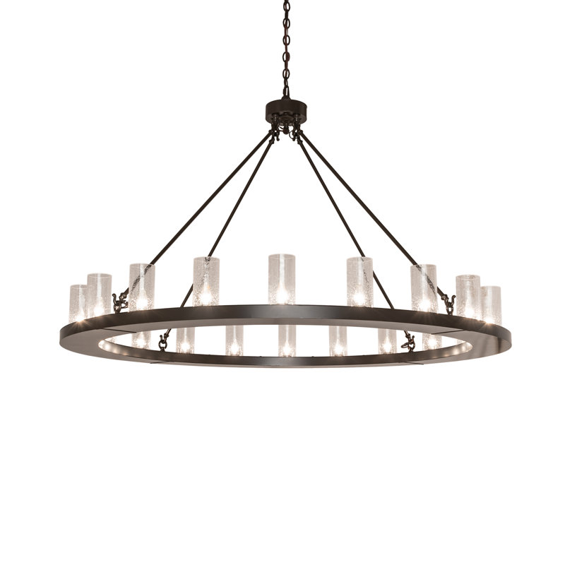 20 - Light Dimmable Wagon Wheel Chandelier