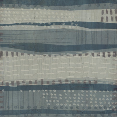Blue Dusk Textile I by June Erica Vess - Wrapped Canvas Painting