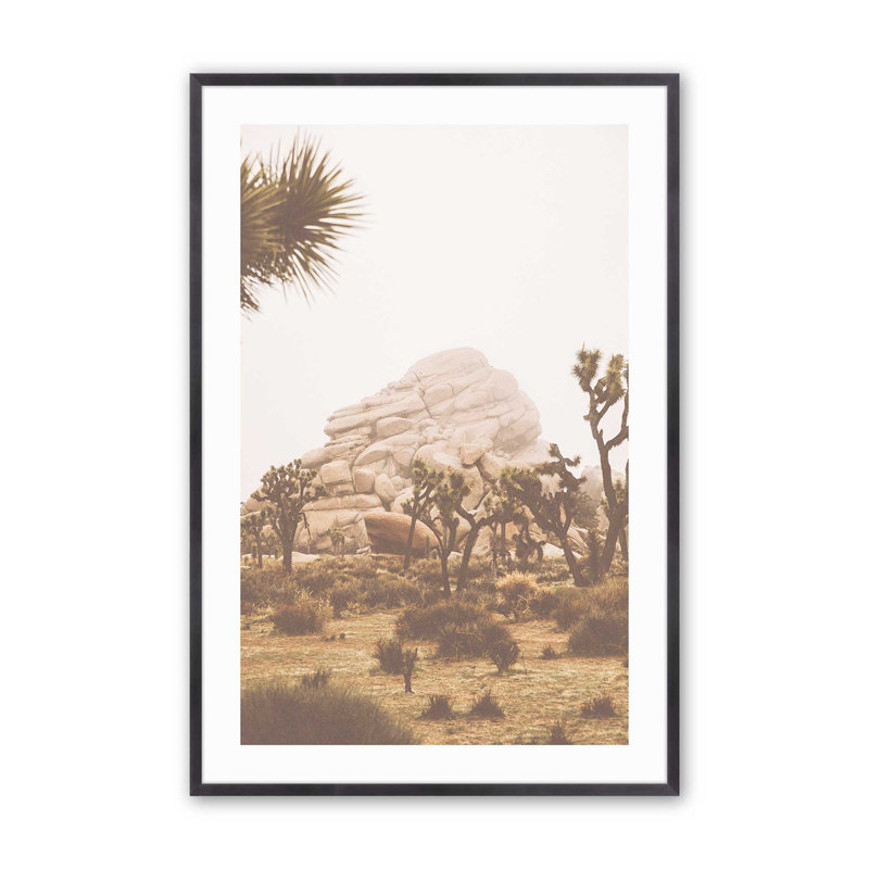 Joshua Tree Vista Print, dans un cadre,, H 15,25 po x l 12,25 po x P 1,25 po, Cadre en zinc patiné