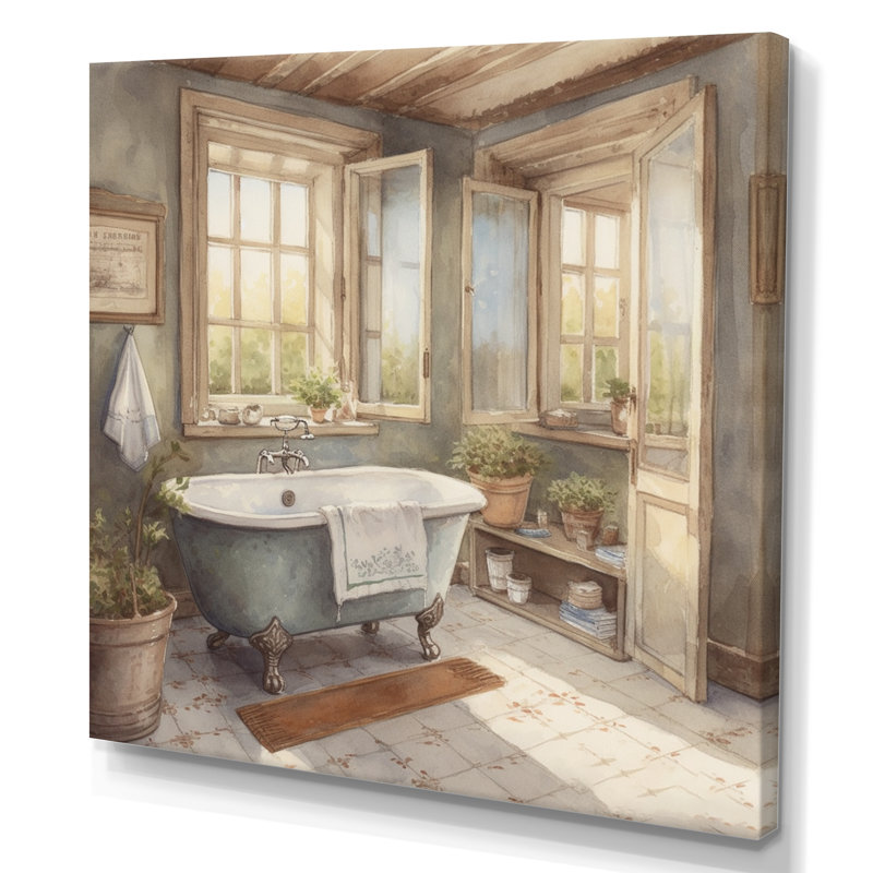 «Janiyah Old Farmhouse Bathaign V», reproduction sur toile, H 24 po x l 24 po x P 1 po