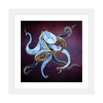 Pieuvre métallique Iii - impression d'art graphique