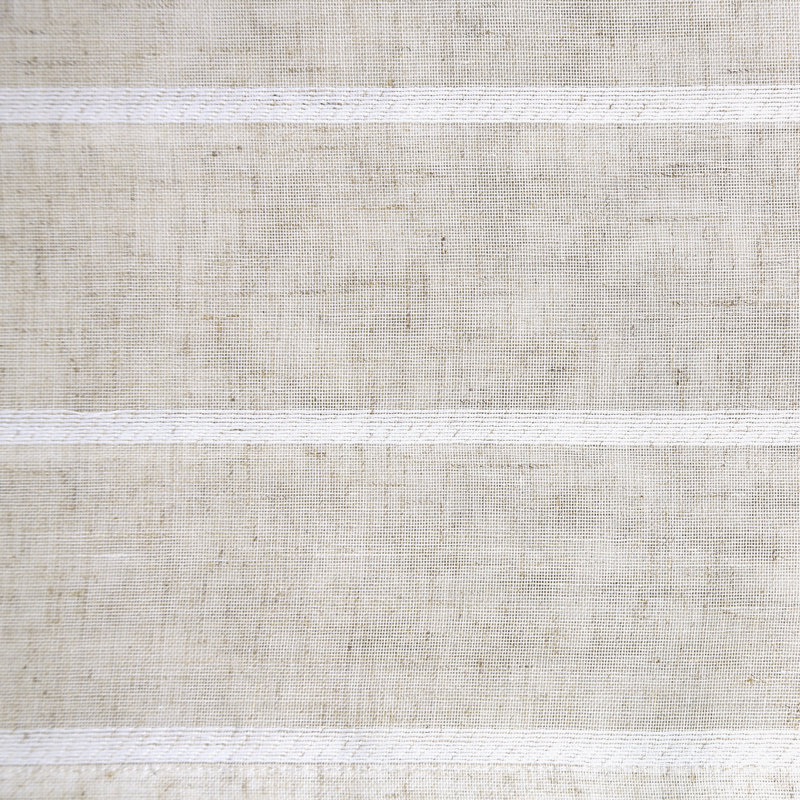 Striped Tailored Kitchen Curtain, 52" W x 36" L, Natural