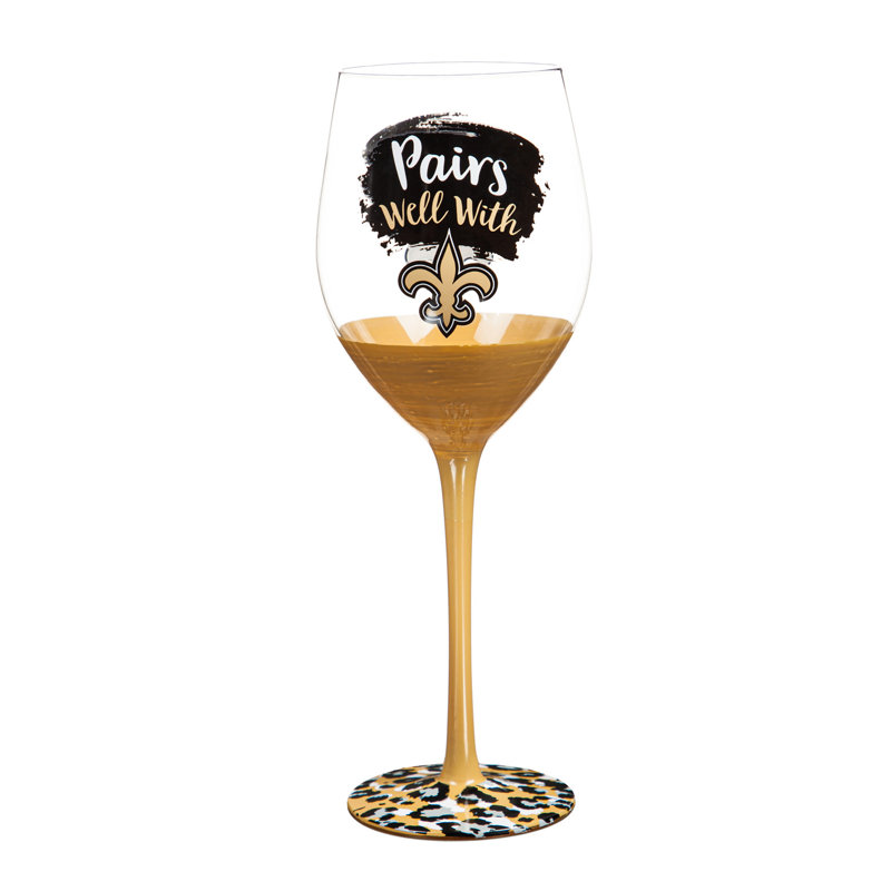 NFL 17 oz. Verre à vin avec boîte-cadeau, New Orleans Saints