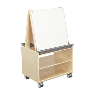 ECR4Kids Double-Sided Mobile Art Easel with Storage and Clips, Classroom Supplies