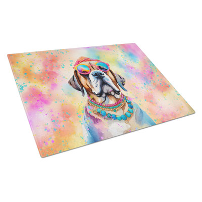 Mastiff Hippie Dawg Glass Cutting Board Large
