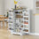 Armoire de cuisine avec tablettes réglables blanc crème