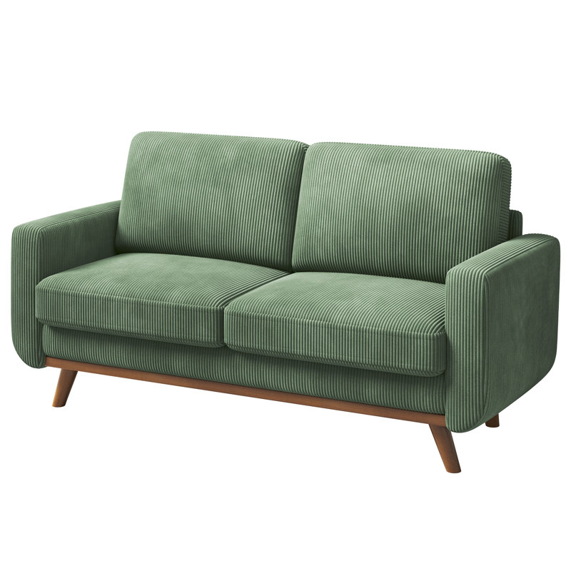 Parklawn 2 Seater Corduroy Sofa, Walnut, Green
