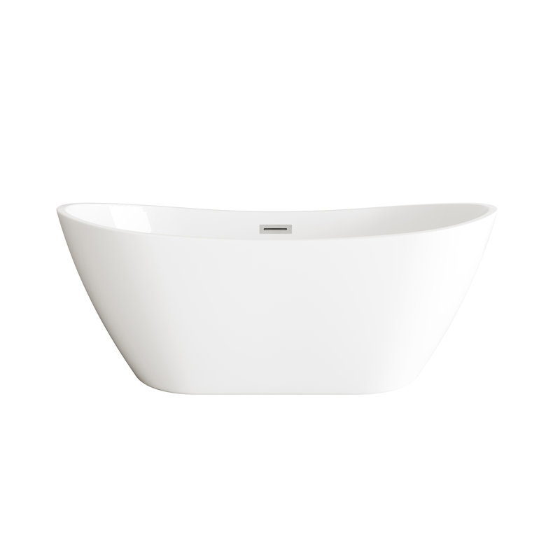 Amadou 72'' x 31.5'' Soaking Acrylic Bathtub, Brushed Nickel