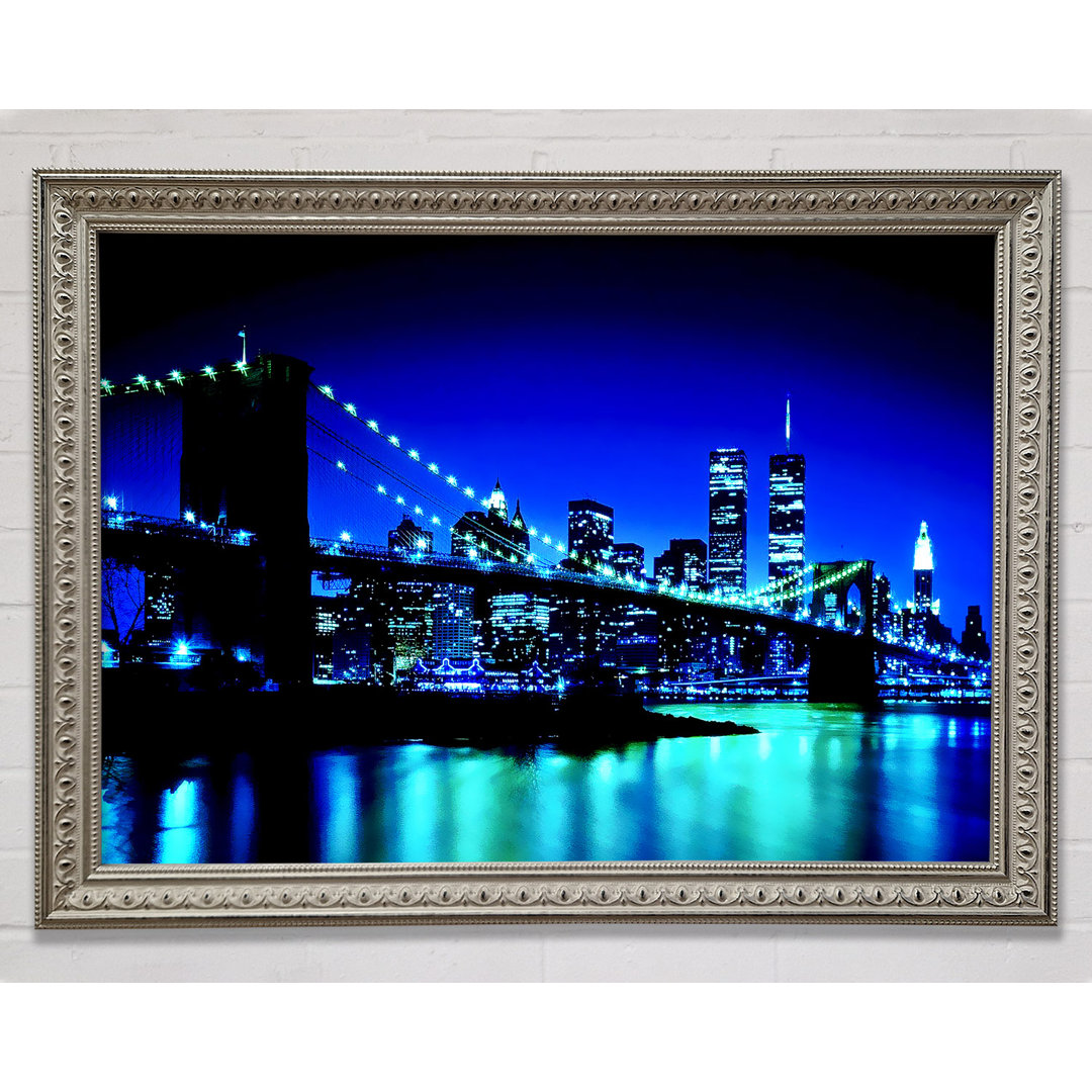 New York City Blue Nights - Einzelne Bilderrahmen Kunstdrucke