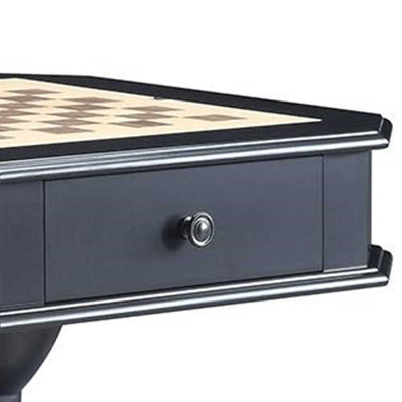 Table d'échecs, de dames et de backgammon 3-en-1, Noir