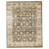 High-Quality Hand-Knotted Black And Grey Area Rug