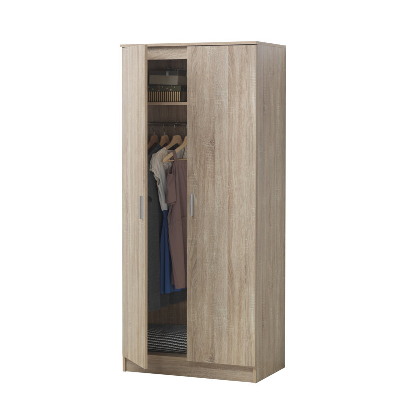 Deanda 2 Door Manufactured Wood Wardrobe, Sonoma Oak