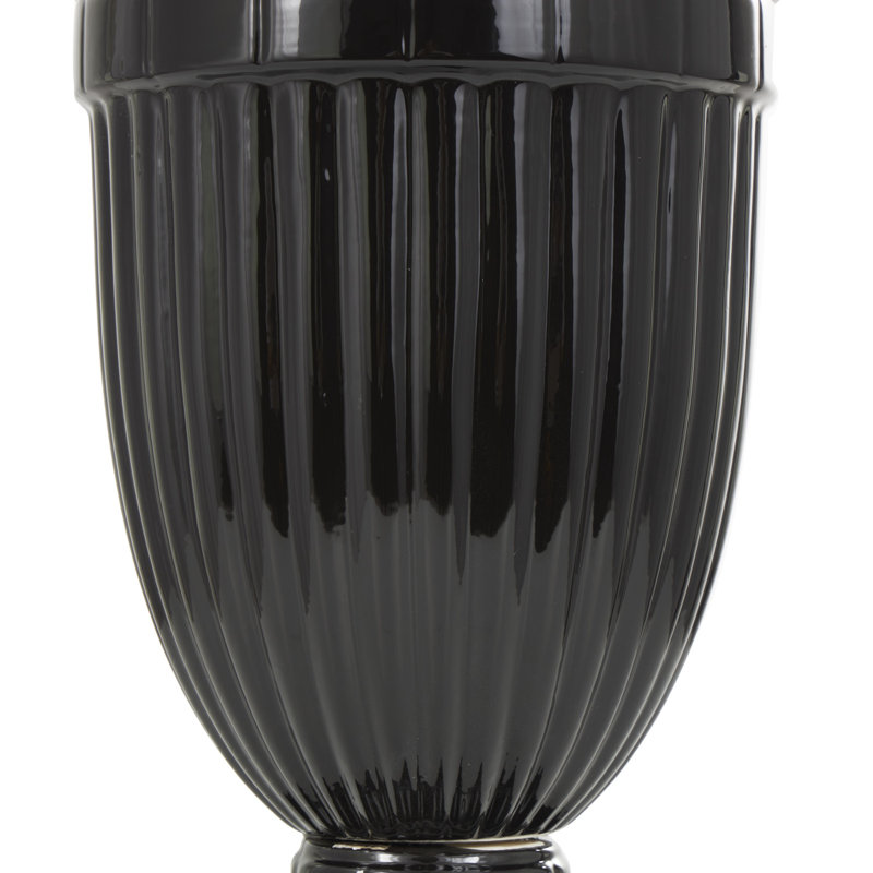 Ceramic Black Decorative Jars, 25.1" H x 9.55" W x 9.6" D