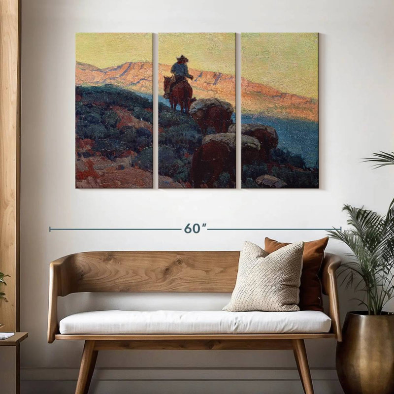 Lelar Cowboy On The Trail, 32" H x 50" W