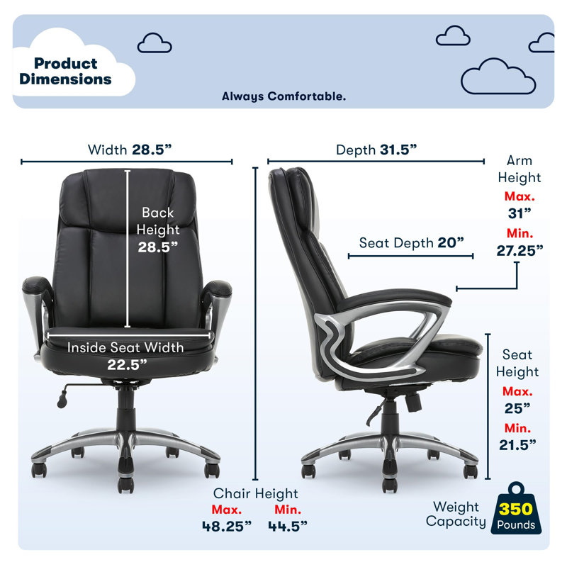 Big and Tall High Back Executive Office Ergonomic Gaming Computer Chair with Layered Body Pillows, Contoured Lumbar Zone