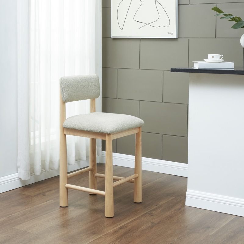Tabouret Boston Boucle, Taupe, Tabouret de comptoir (siège d'une hauteur de 26 p