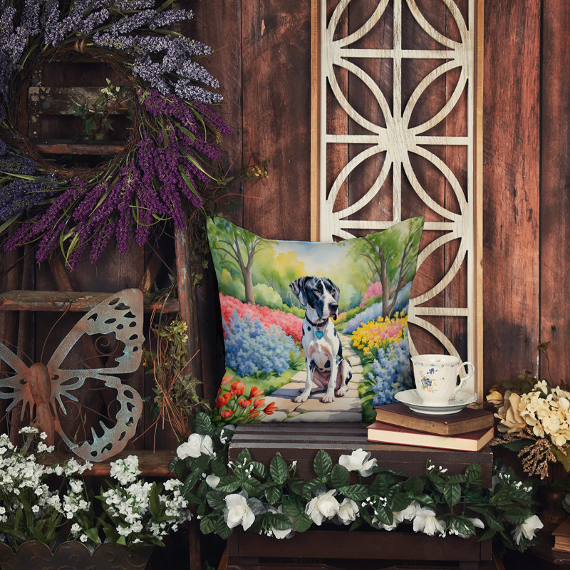 Coussin décoratif intérieur / extérieur Spring Path, H 14 po x l 14 po