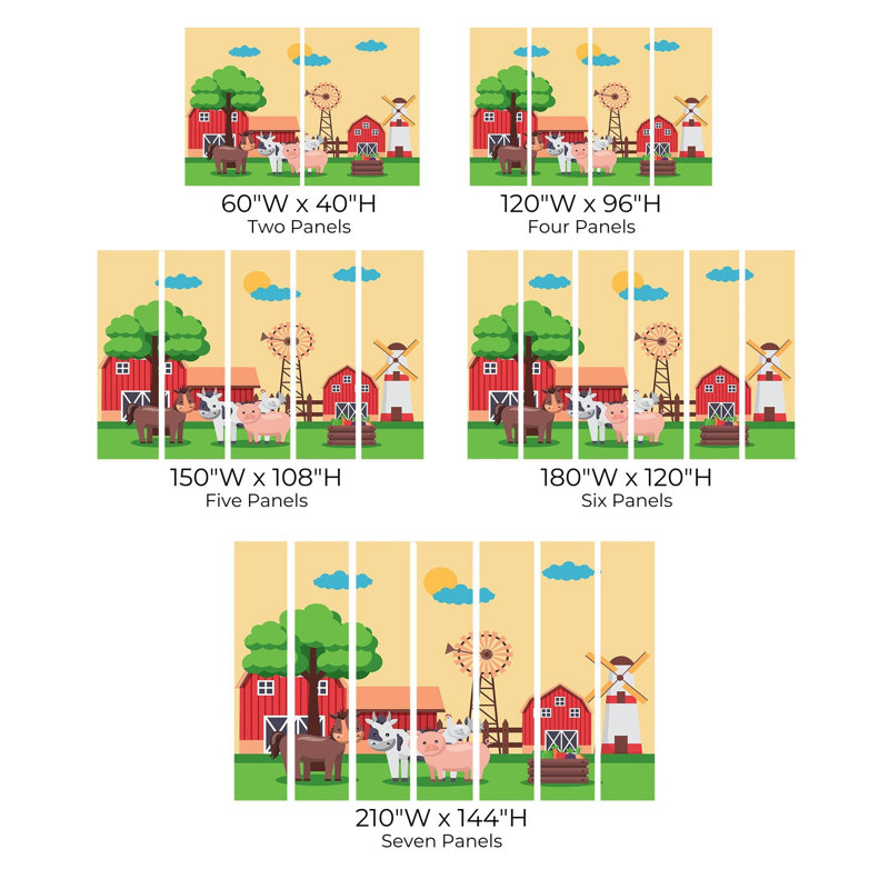 Papier peint de qualité supérieure - Animaux de ferme, L 108 po x l 150 po