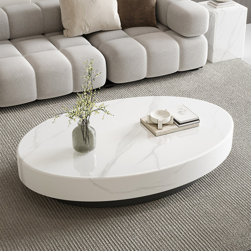 Table basse Arnette, H 13,8 po x L 55,1 po x l 31,5 po, Blanc/Noir