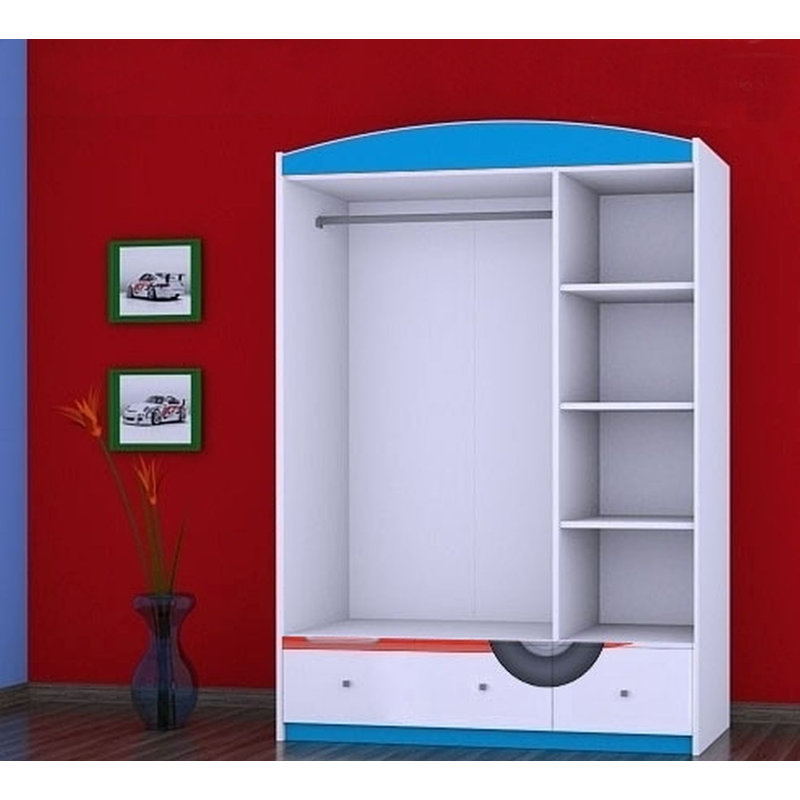 Overstreet 3 Door Wardrobe, Blue