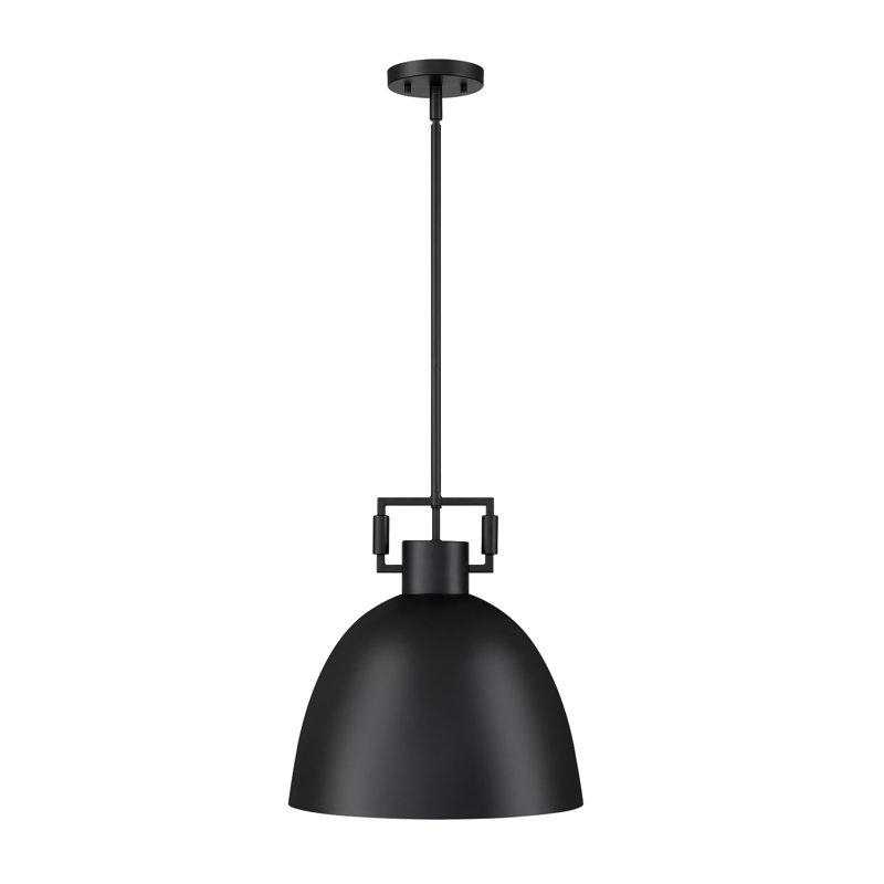 Luminaire suspendu géométrique simple à 1 lumière, Métal noir
