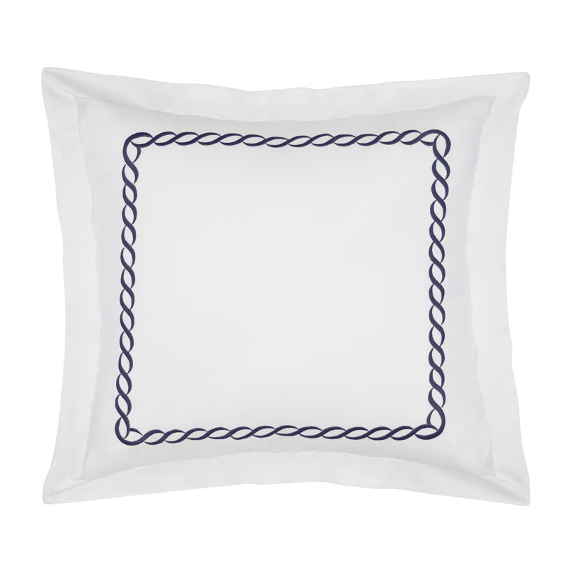 Lisbeth Classic Cotton Blend Sham, Euro, Navy