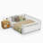  Full Platform Bed, Low Profile Mattress Foundation with Wooden Guardrails for Bedroom or Guest Room, White-1090777120-1090777121