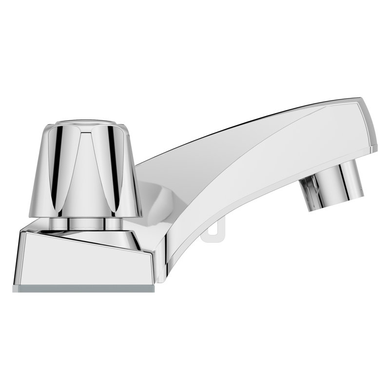 Polished Chrome 4-Inch Centerset Bathroom Faucet with Dual Handles