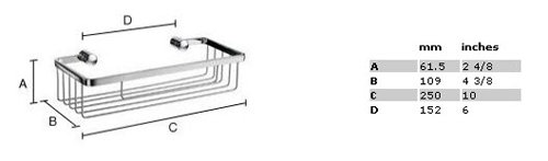 Panier de douche mural , Chrome poli