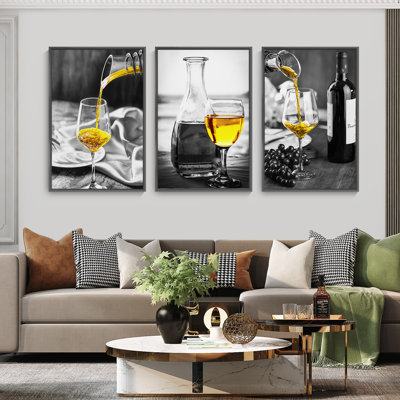Contrast - ensemble de 3 reproductions sur toile