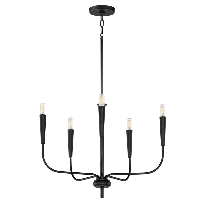 Sevren 5 - Light Dimmable Classic / Traditional Chandelier, Black