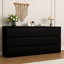 Commode 9 tiroirs sans poignée, commode moderne en bois noir mat pour la chambre à coucher, commode de rangement pour le salon, le couloir, le vestibule-1524034653