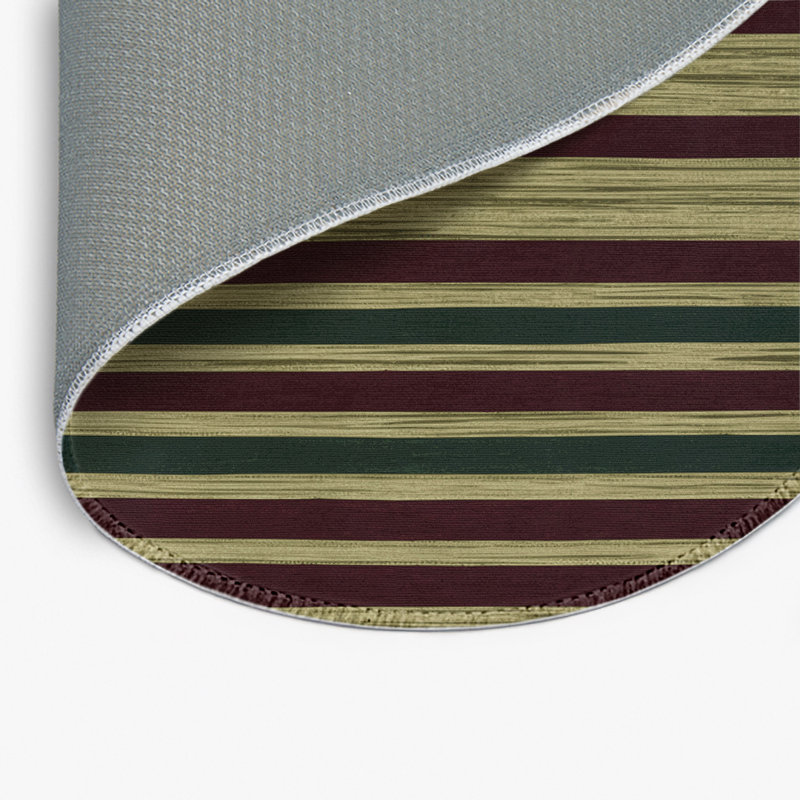 Tapis intérieur / extérieur brun HorizontalStripes, Rond 5 pi