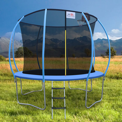 DOUBLE POISSON [Trampoline pliable] Mini trampoline de forme physique pliable 400 lb 10 pi avec rampe pour adultes