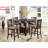 Round Counter Height Table with Leaf and Storage Shelf