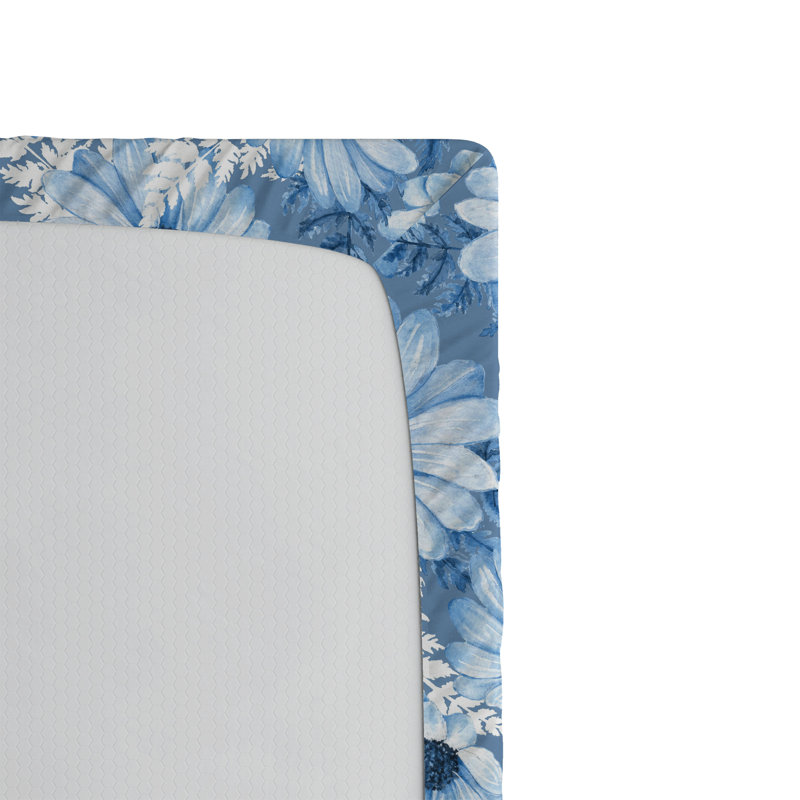 Drap-housse Ambesonne, Drap-housse très grand californien, Lavande, bleu, bleu, gris / floral