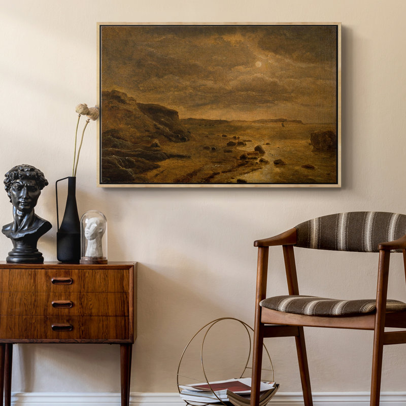 Paysage rétro -DX, H 25 po x l 37 po x P 2 po, Silver Floater  Framed Canvas