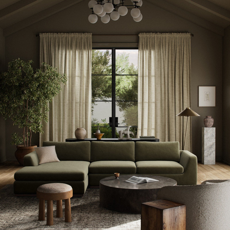 Canapé modulaire Colt, Mélange de coton olive, Face à la gauche