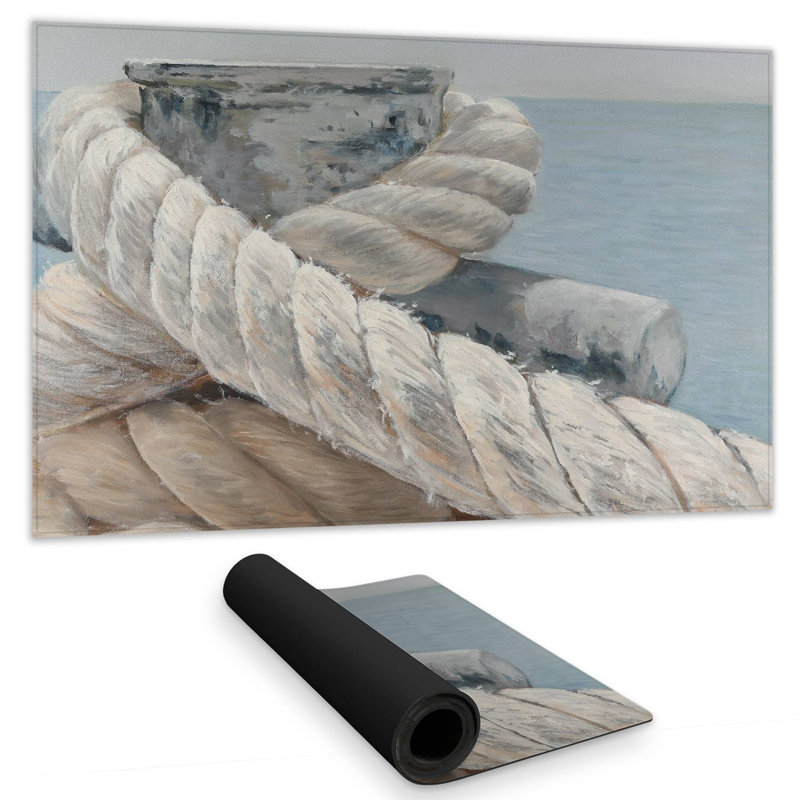 Tie-down ropes closeup - 14.00"x24.25" Desk mat