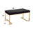 Black Fabric Bench With And Classy Champagne Gold Plating Base - Comfortable & Stylish