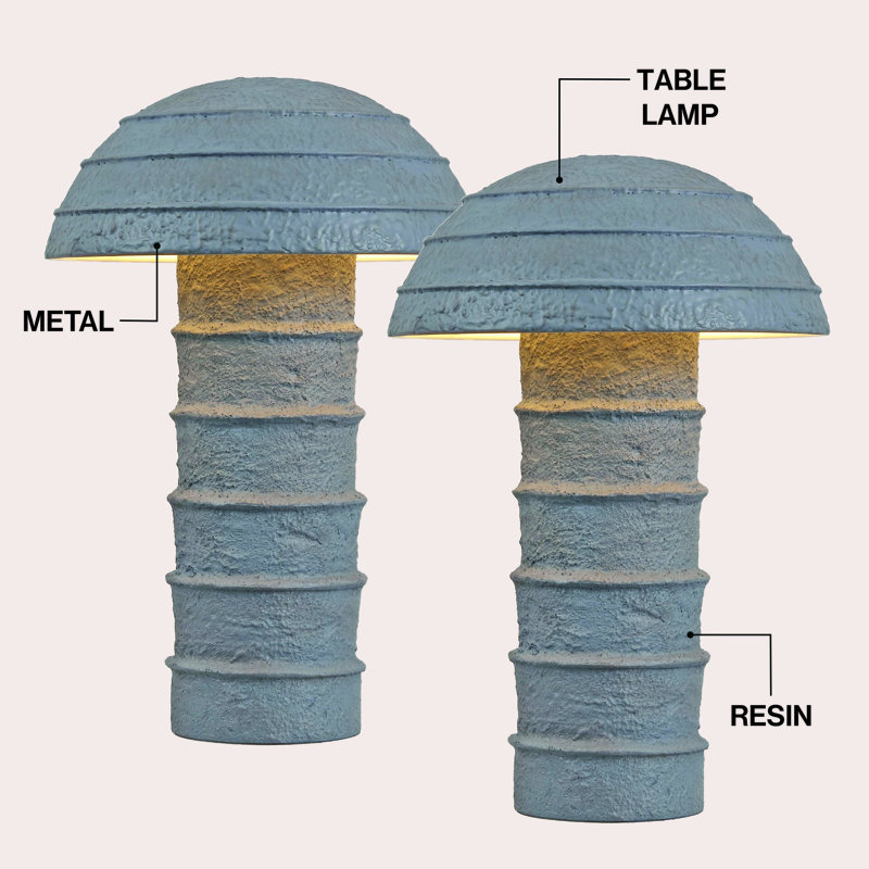 Lampe de table DEL Cremini 17,5 po, Gris