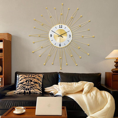 Large Decorative Wall Clock With Silent Quartz Movement, Elegant Design For Living Room, Kitchen, Bedroom, Bathroom, And Home Office