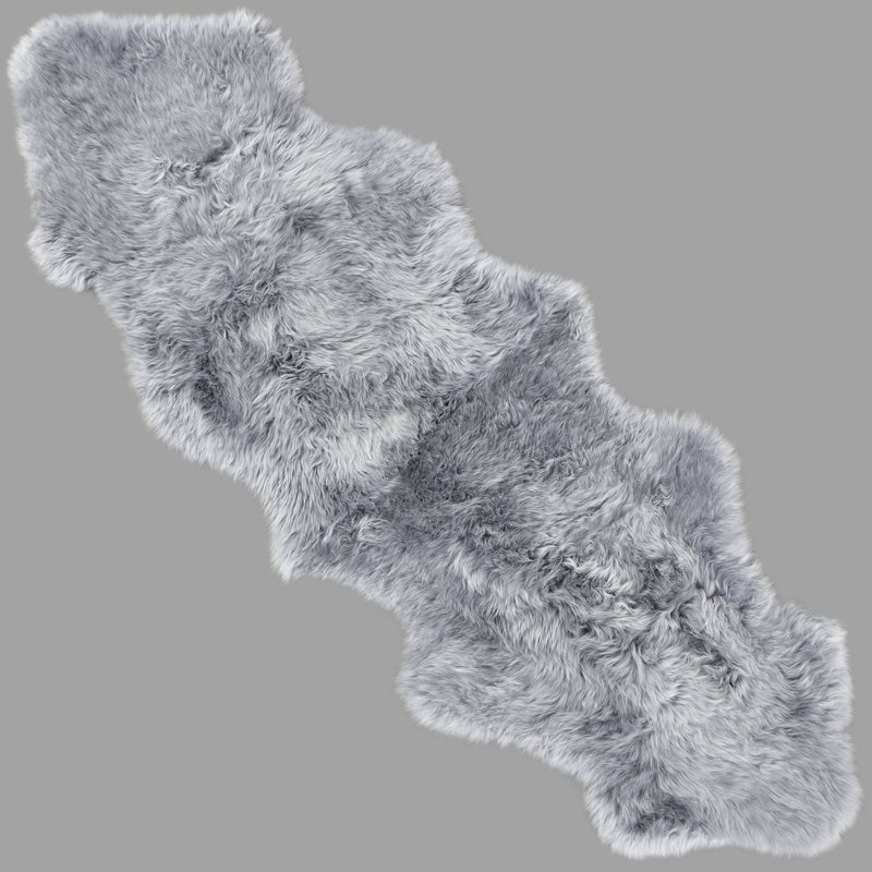Bjorn Solid Colour Sheepskin Area Rug, Novelty 64 x 188cm
