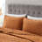 3 Piece Velvet Quilt Set Rust
