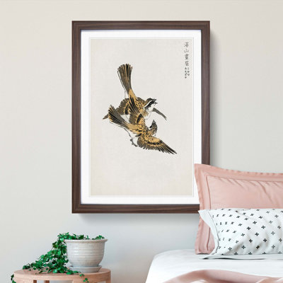 Yellow-Throated Bunting Birds by Numata Kashu - Picture Frame Painting Print