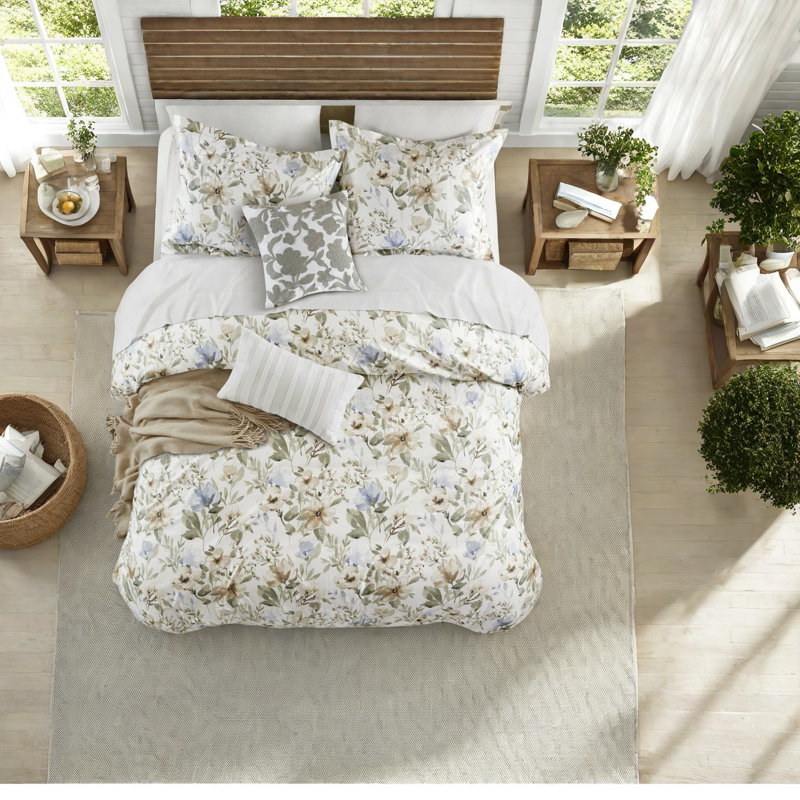 Ensembles de literie en coton de qualité supérieure, design floral moderne pour l'élégance de la maison