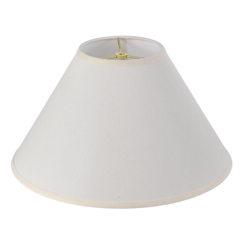 Abat-jour Empire en lin uni beige, 25,4 cm (H) x 40,6 cm (L) x 40,6 cm (P), avec fixation en forme d'araignée