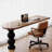 Brown Half-circle Solid Wood writing desk-118614631